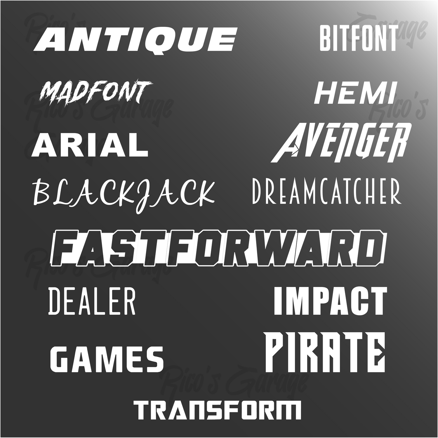 Custom Text Side Stripes (Universal Application) Livery Kit - Rico's Garage