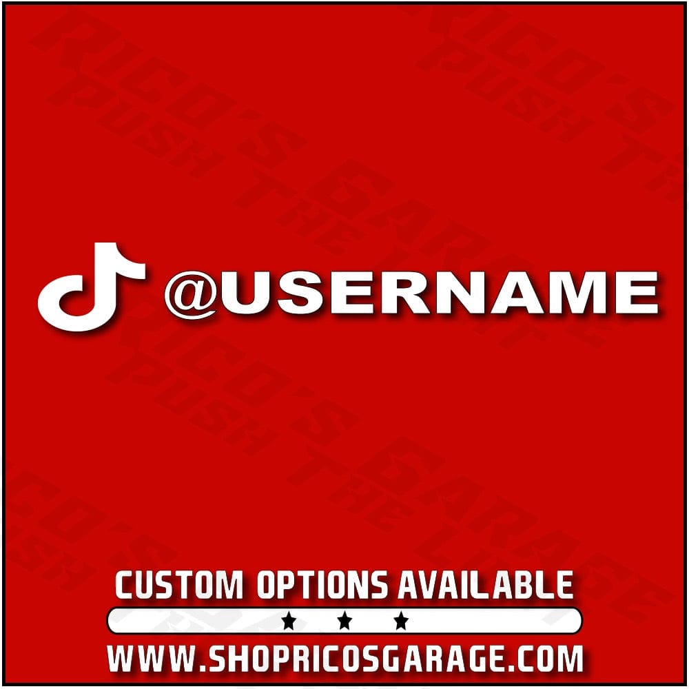 Custom TikTok Username Decal - Rico's Garage