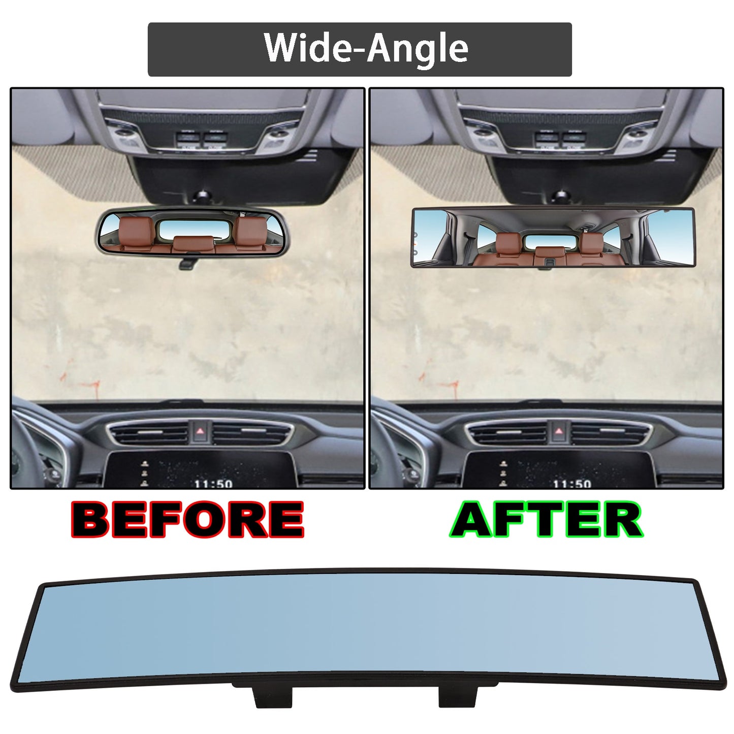 Broadway Wide-View Rearview Mirror (Universal) - Rico's Garage