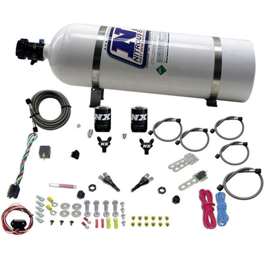 Nitrous Express Nissan / Infinity Dual Nozzle (35-150Hp) W/ 15Lb Bottle - Rico's Garage