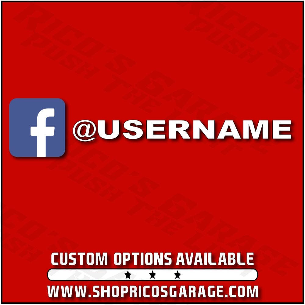 Custom Facebook Username Decal - Rico's Garage