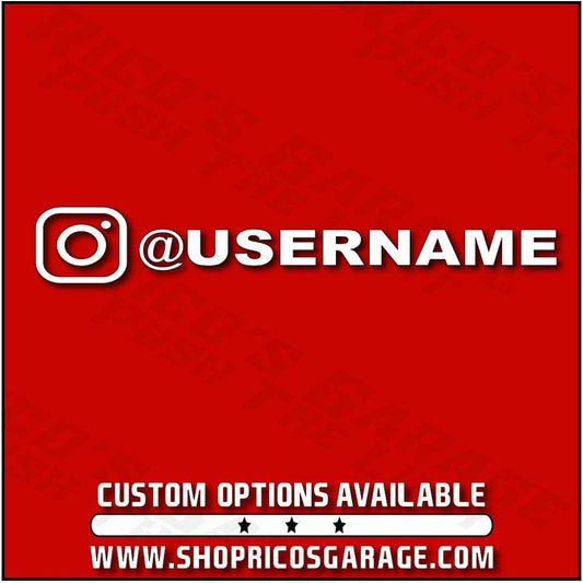 Custom Instagram Stickers - Personalized Username Decal - Rico's Garage