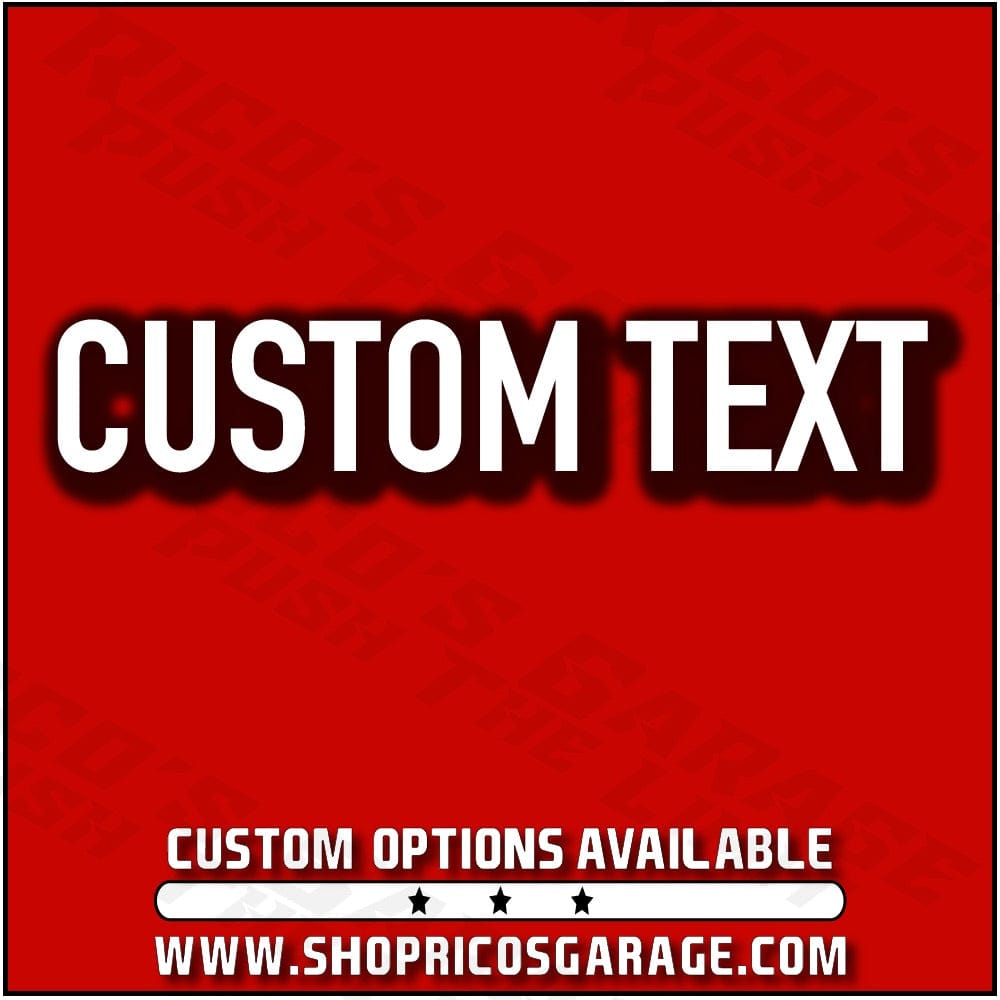 Custom Vinyl Text Decal - Rico's Garage