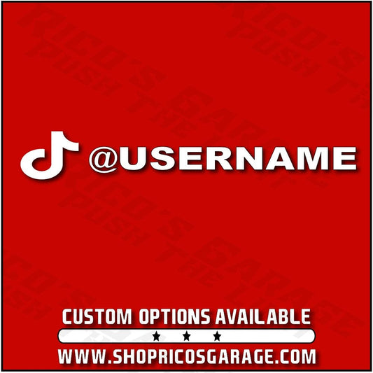 Custom TikTok Username Decal - Rico's Garage