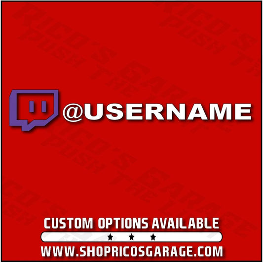 Twitch Custom Personalized Username Decal Sticker - Rico's Garage