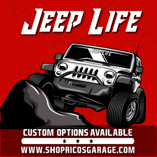 Custom Jeep Windshield Banner - Jeep Life Decal - Rico's Garage