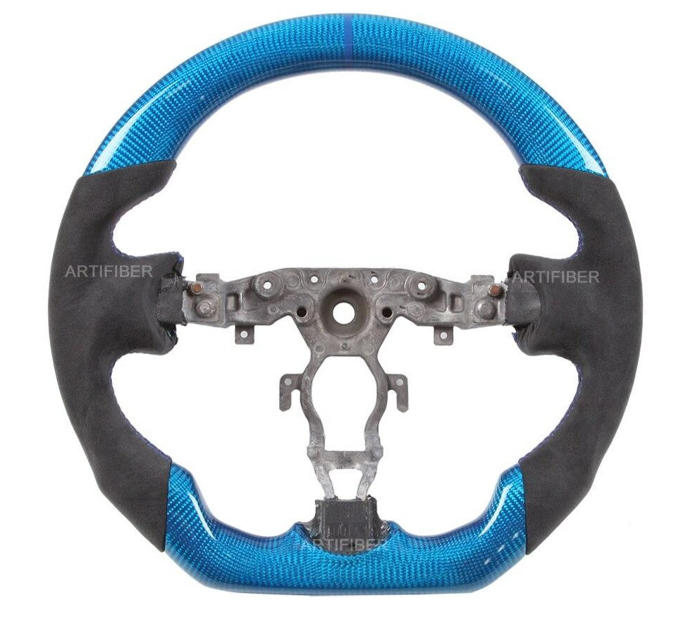 Blue Carbon Fiber Steering Wheel / Suede (370Z) - Rico's Garage