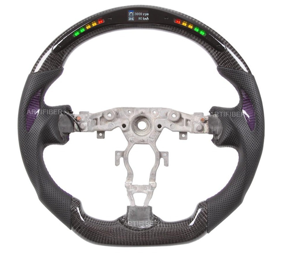 Carbon Fiber LED Steering Wheel / Perforated Leather (370Z) - Rico's Garage
