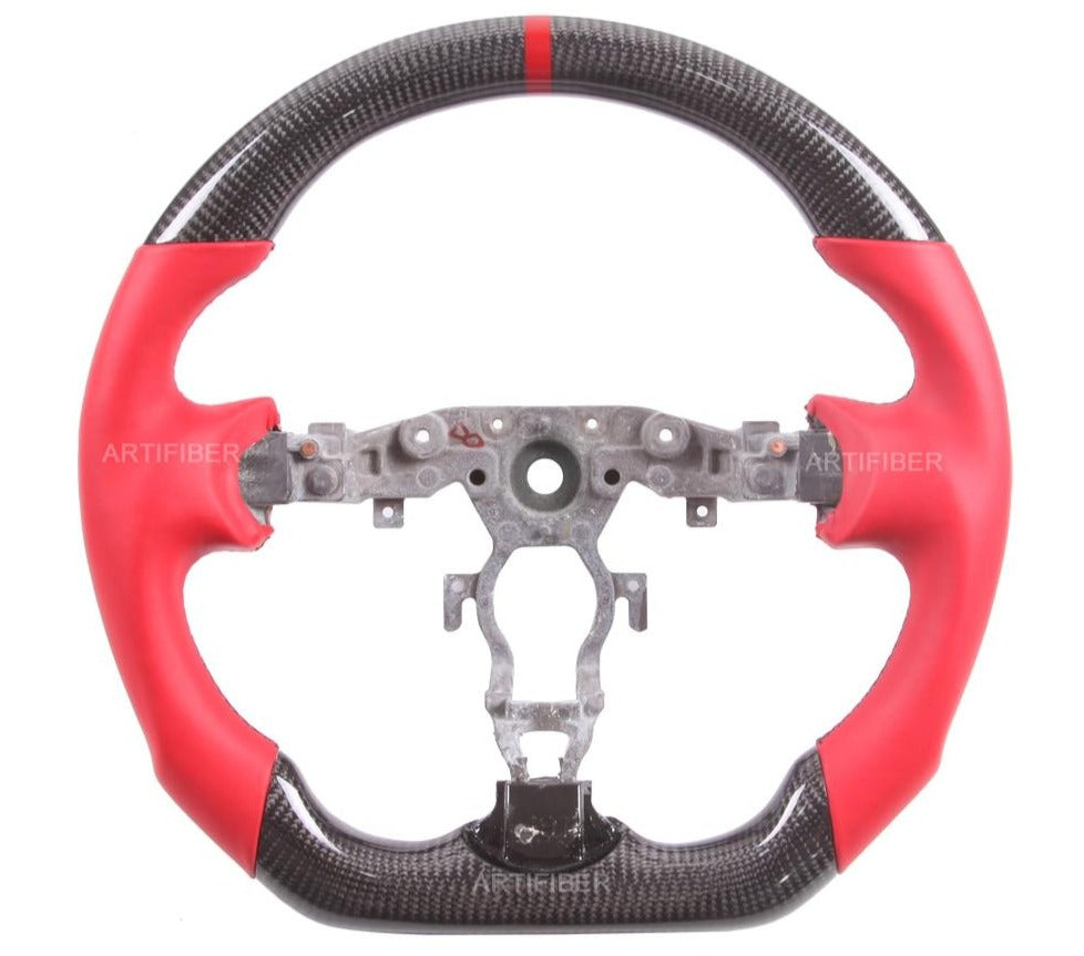 Carbon Fiber Steering Wheel / Red Leather (370Z) - Rico's Garage