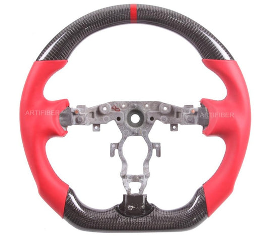 Carbon Fiber Steering Wheel / Red Leather (370Z) - Rico's Garage