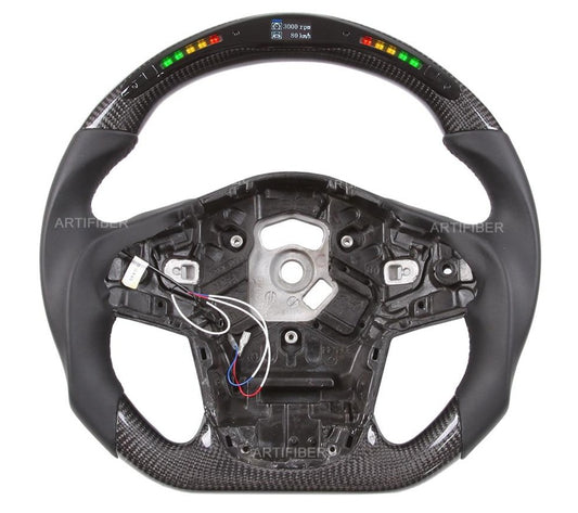 Carbon Fiber LED Steering Wheel / Black Leather (Supra A90 MK5) - Rico's Garage