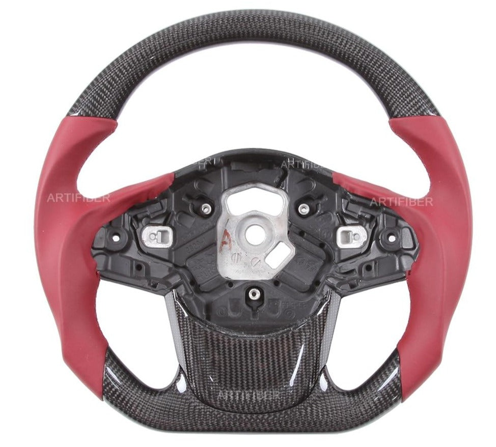Carbon Fiber Steering Wheel / Red Leather (Supra A90 MK5) - Rico's Garage