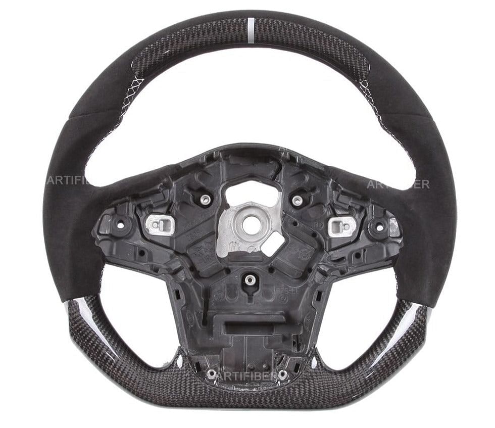 Carbon Fiber Steering Wheel / White Stripe (Supra A90 MK5) - Rico's Garage