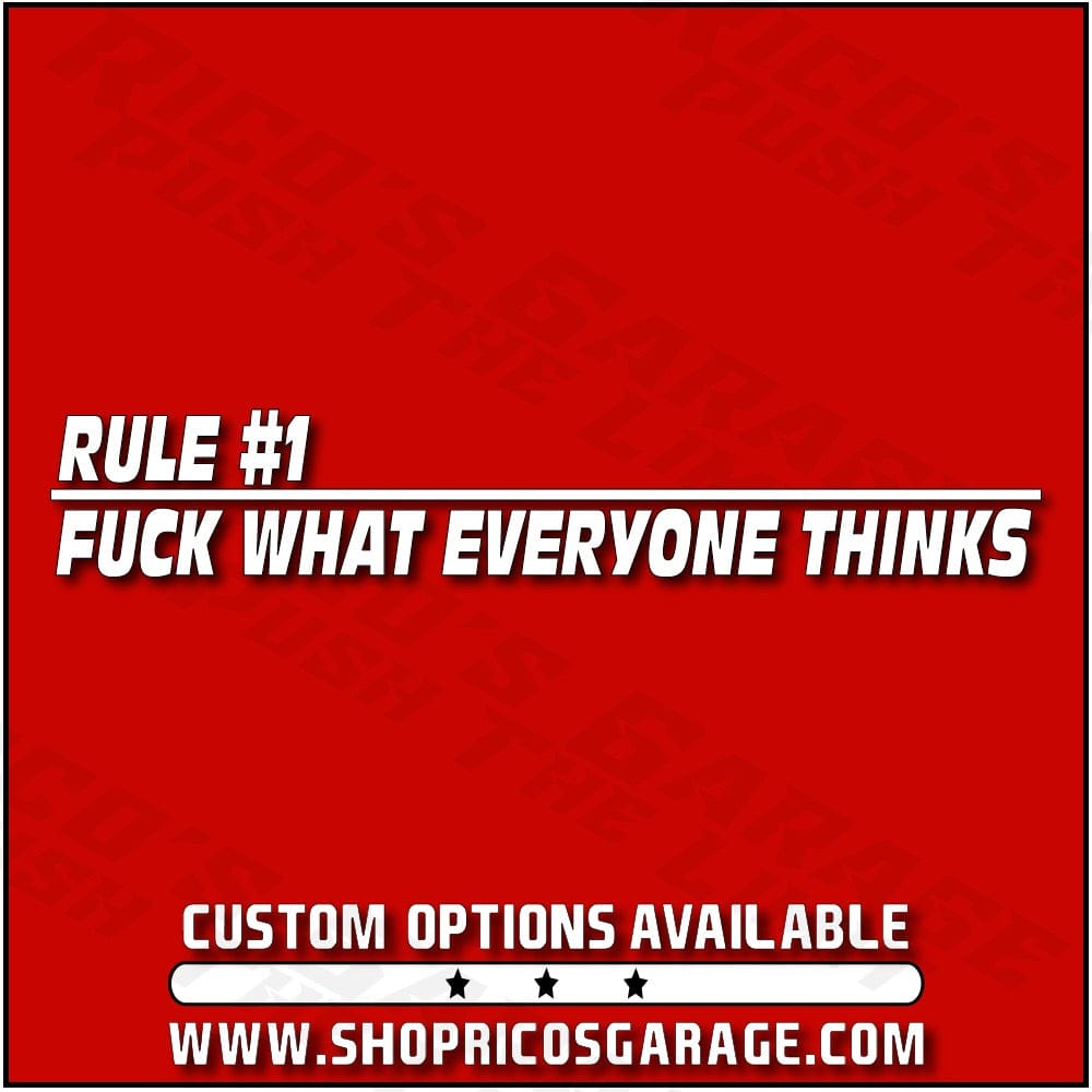 Rule Number 1 Decal - Rico's Garage