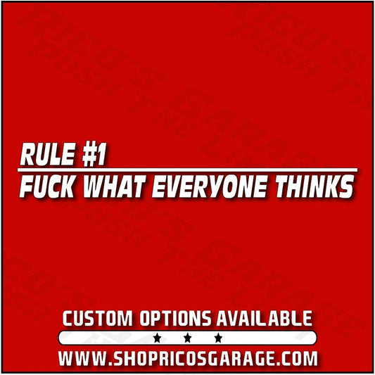 Rule Number 1 Decal - Rico's Garage