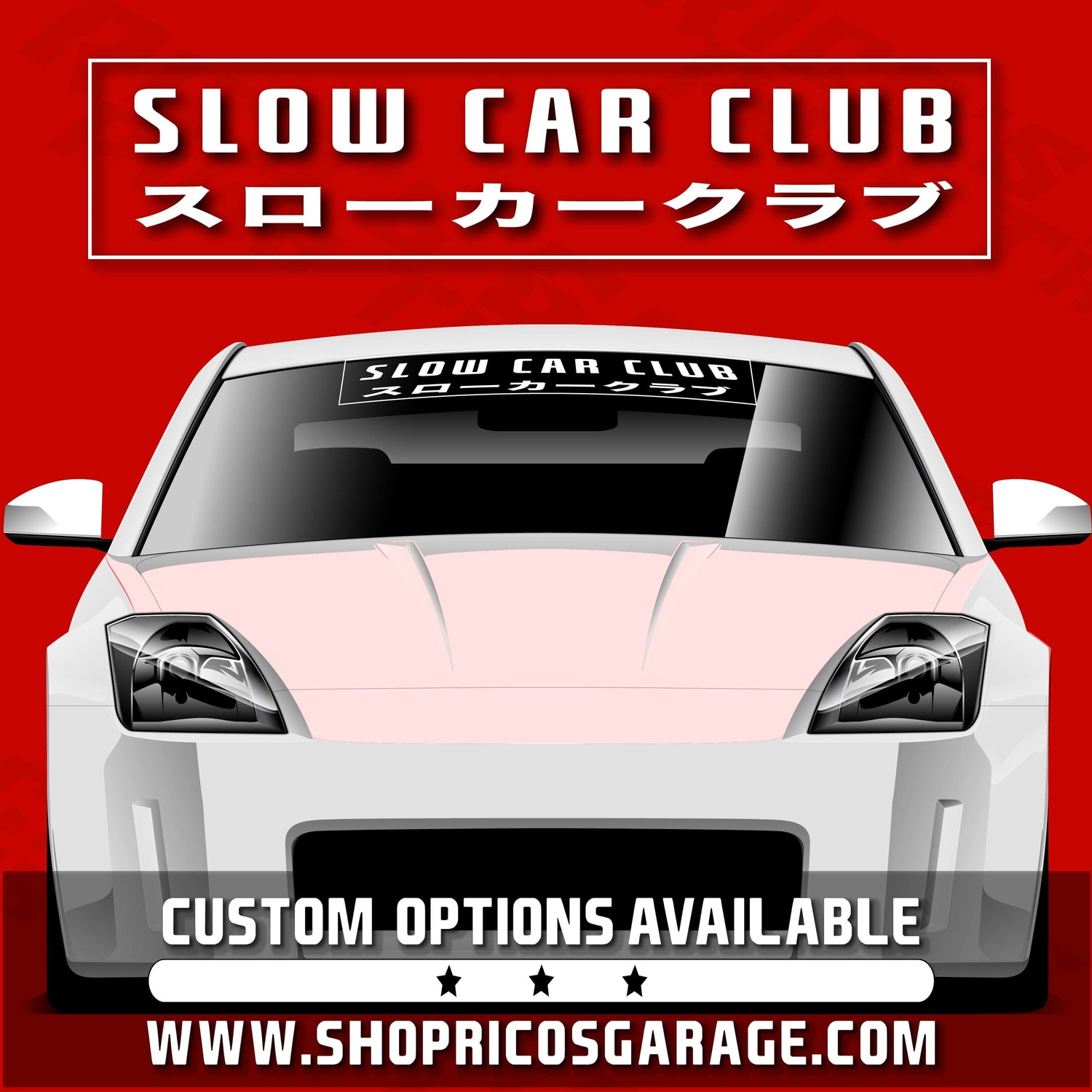 Slow Car Club Vinyl Windshield Banner Decal - Rico's Garage